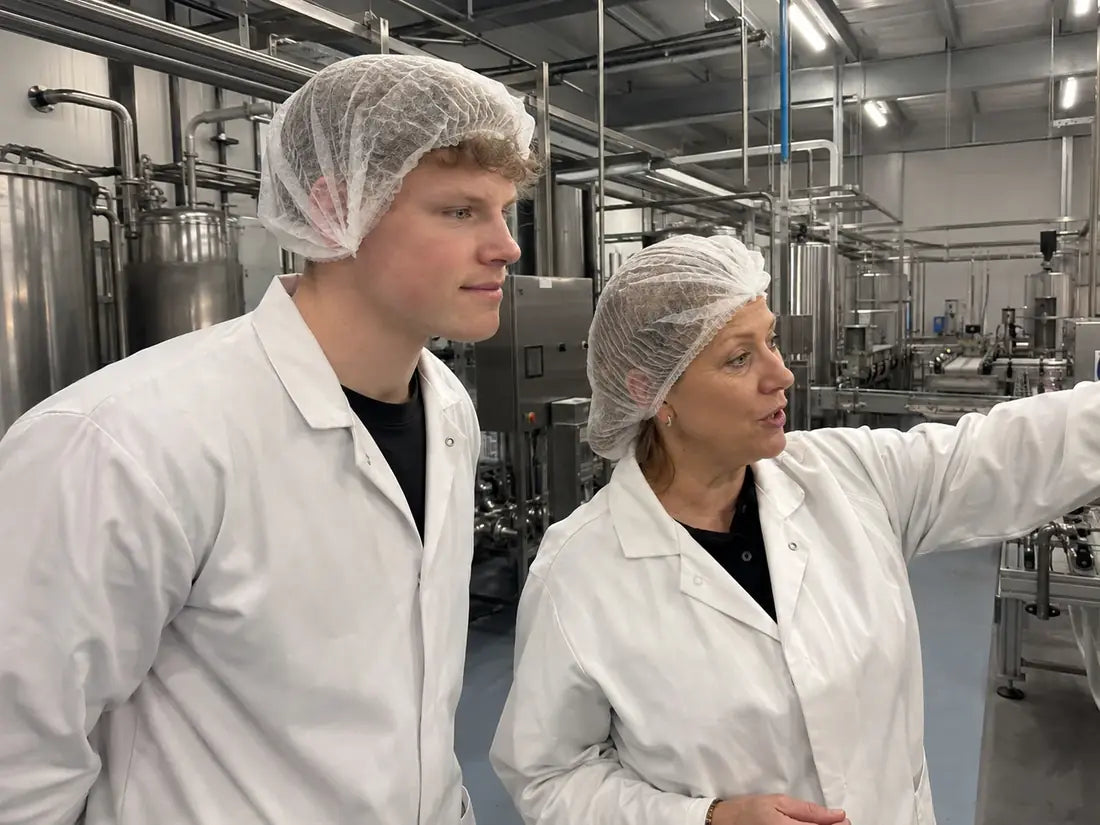 Legit's founder in the manufacturing facility